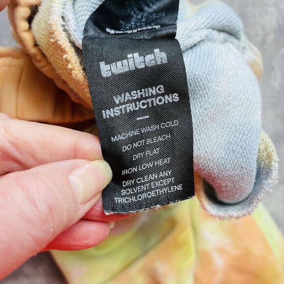 Twitch Jogger Pants Sweatpants Mens S Orb Tie Dye Pocket Logo Drawstring Lounge - Picture 5 of 11